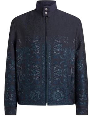 Etro Jacquard Paisley-Print Jacket - Blue