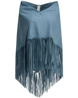 FURLING BY GIANI Fringed Suede Scarf - Blue