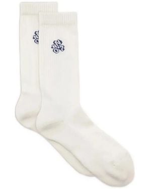 NN07 Calcetines Tennis De Canalé Con Logo Bordado - Blanco