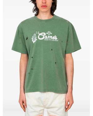 Carne Bollente ダメージ Tシャツ - グリーン