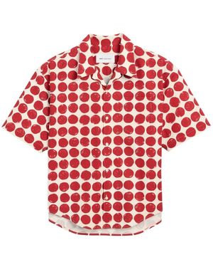Ami Paris Camisa Estilo Boxy De Manga Corta - Rojo