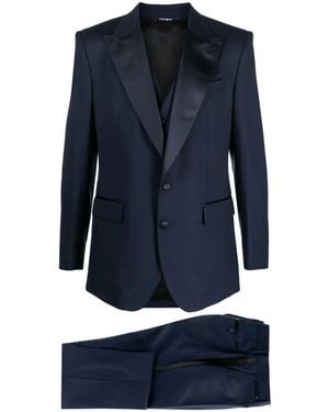 Dolce & Gabbana Tuxedo-Style Three-Piece Suit - Blue