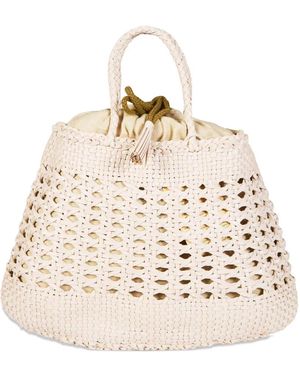 Dragon Diffusion Santa Cano woven shoulder bag - Natur
