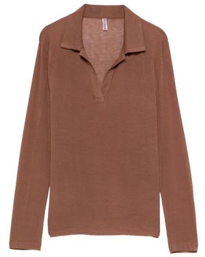 Daniele Fiesoli V-Neck Polo - Brown