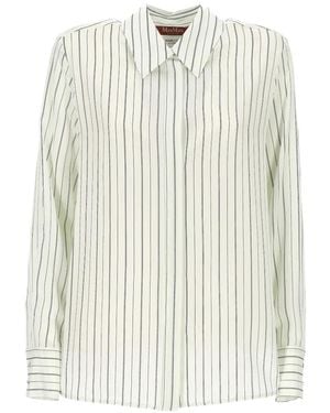 Max Mara Striped Silk Shirt - White