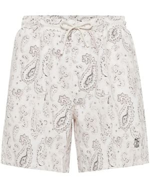 Brunello Cucinelli Paisley-Print Swim Shorts - White