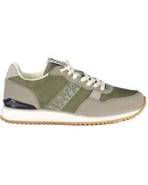 Napapijri Cosmos Syn Panelled Logo-Print Trainers - Green