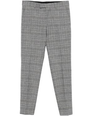 Karl Lagerfeld Checked Flat-Front Trousers - Grey