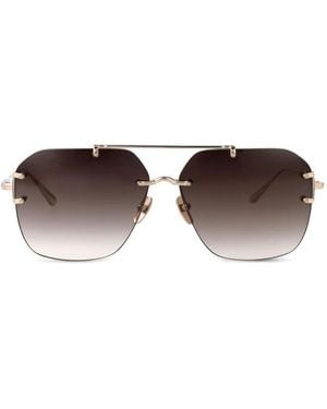 Linda Farrow Reyner Navigator-Frame Sunglasses - Brown
