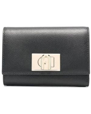 Furla 1927 Grained-Effect Wallet - Grey