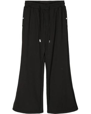C2H4 Cotton Wide-Leg Track Pants - Black