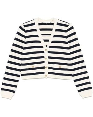 FRAME Gestreifter Cardigan - Weiß