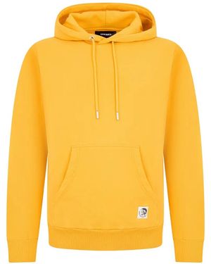 DIESEL Logo-Patch Drawstring Hoodie - Yellow