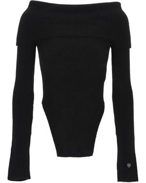 Aniye By Off-Shoulder Long-Sleeved Top - Black