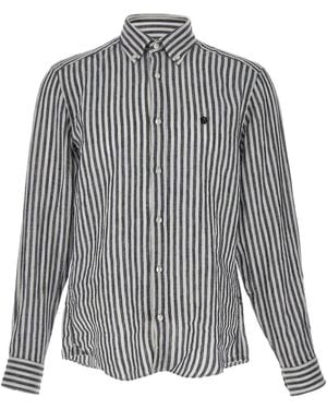 BOSS Striped Button-Fastening Shirt - Grey