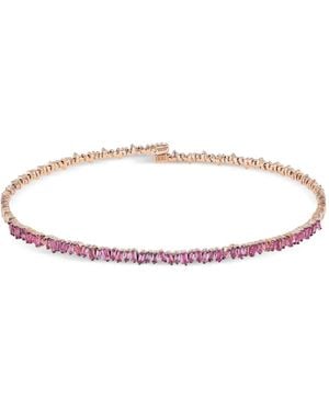 Suzanne Kalan Gargantilla En Oro Rosa De 18 Ct Con Zafiro Rosa - Blanco