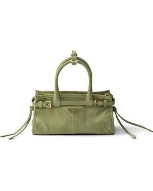 Prada Bonnie Suede Mini Handbag - Green