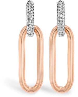 Pragnell 18Kt Rose And Havana Diamond Earrings - White