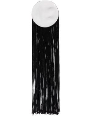 Jil Sander Fringed Brooch - Black