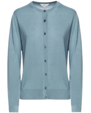 Malo Button-Up Knit Cardigan - Blue