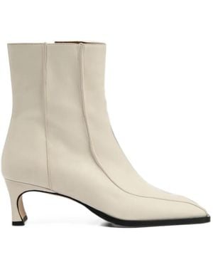 BY FAR Nieves Square-Toe Ankle Boots - White