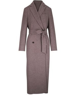 Kiton Belted Wrap Coat - Brown