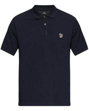 Paul Smith Zebra-Patch Polo Shirt - Blue