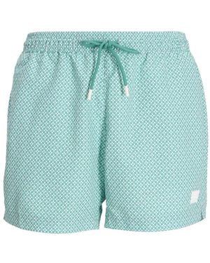 BOSS Gemusterte Shorts Mit Kordelzug - Blau