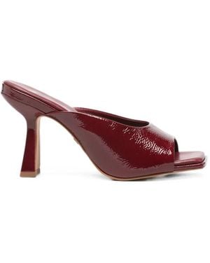 Carrano Patent-Finish Square-Toe Mules - Purple
