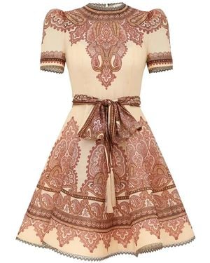 Zimmermann Ascent Picnic Paisley-Print Mini Dress - Natural