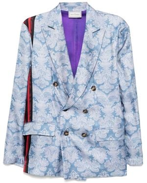 Pierre Louis Mascia Mix-Print Jacket - Blue