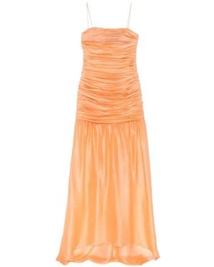 Raquel Diniz Ambrosia Ruched Spaghetti-Strap Dress - White