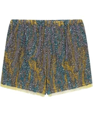 Dries Van Noten Minishorts Aus Jacquard - Blau