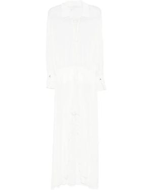 Patrizia Pepe Robe Asymétrique À Volants - White