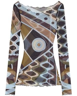 PUCCI Top Con Estampado Vivara - Gris