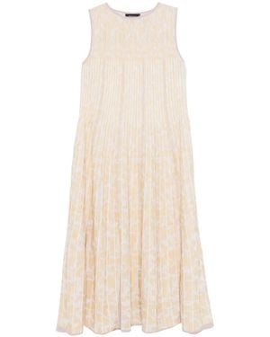 Cividini Vestido midi Edelmira plisado con estampado - Blanco