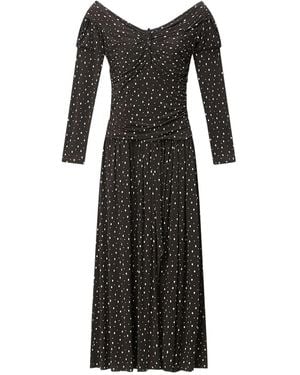 Isabel Marant X Giovana Off-Shoulder Polka-Dot Dress - Black
