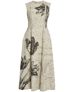 Erdem Midi-Jurk Met Bloemenprint - Naturel
