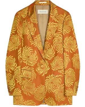 Dries Van Noten Floral Jacquard Blazer - Yellow