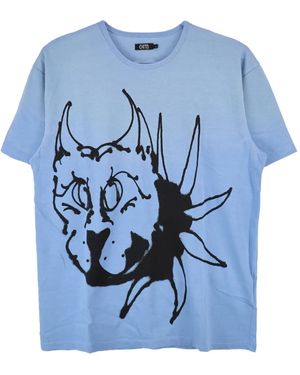 Chio Mika Graphic-Print Cotton T-Shirt - Blue
