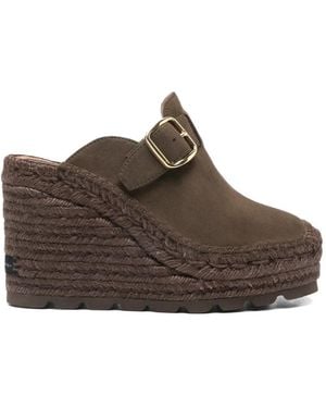 Stella McCartney Gaia Suede Clogs - Brown