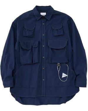 and wander Multi Pocket Shirt - Blue
