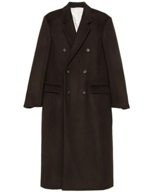 Carven Double-Breasted Pearl-Detail Coat - Black