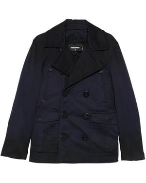DSquared² Sailor Double-Breasted Peacoat - Blue