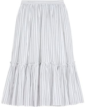 Jil Sander Lightweight Striped Skirt - White