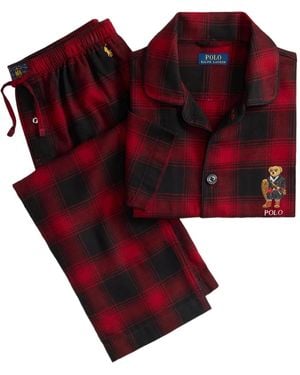 Polo Ralph Lauren Check-Bear Pyjamas - Red