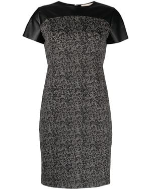 Michael Kors Paneled Faux-Leather Minidress - Black