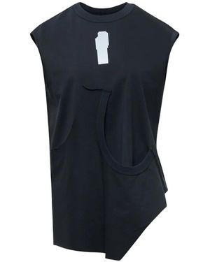 Ordinary Couture Code Asymmetric Sleeveless Top - Blue