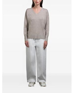 Moorer Varenna V-Neck Jumper - Grey