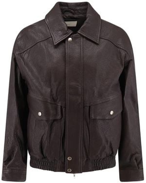 DUNST Chaqueta Oversize De Piel Granulada - Negro